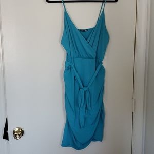 Fashion Nova short Aqua Blue Dress NWT